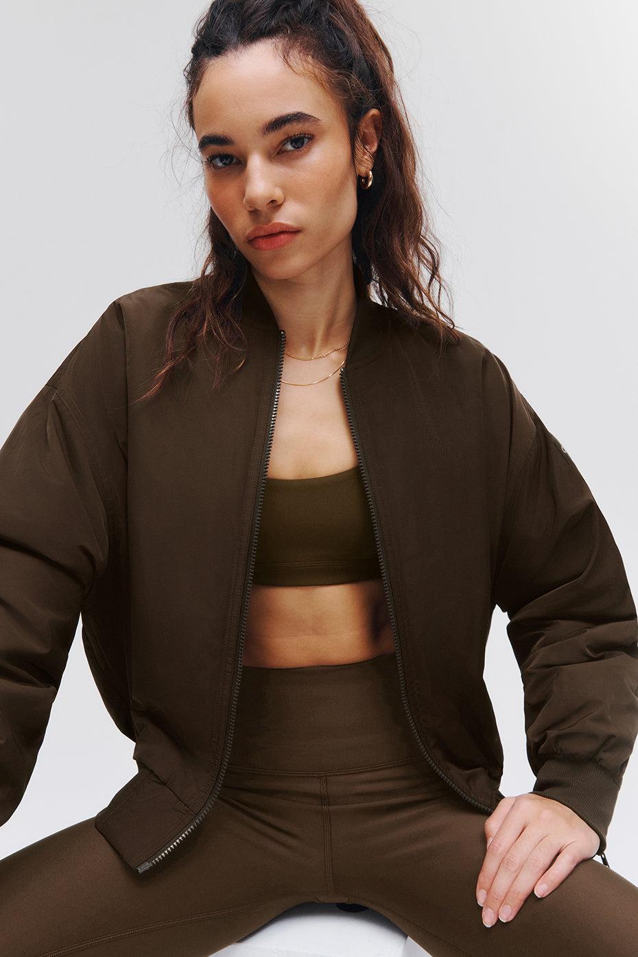 Faux Fur Urbanite Bomber - Espresso/Ivory Female Product Image