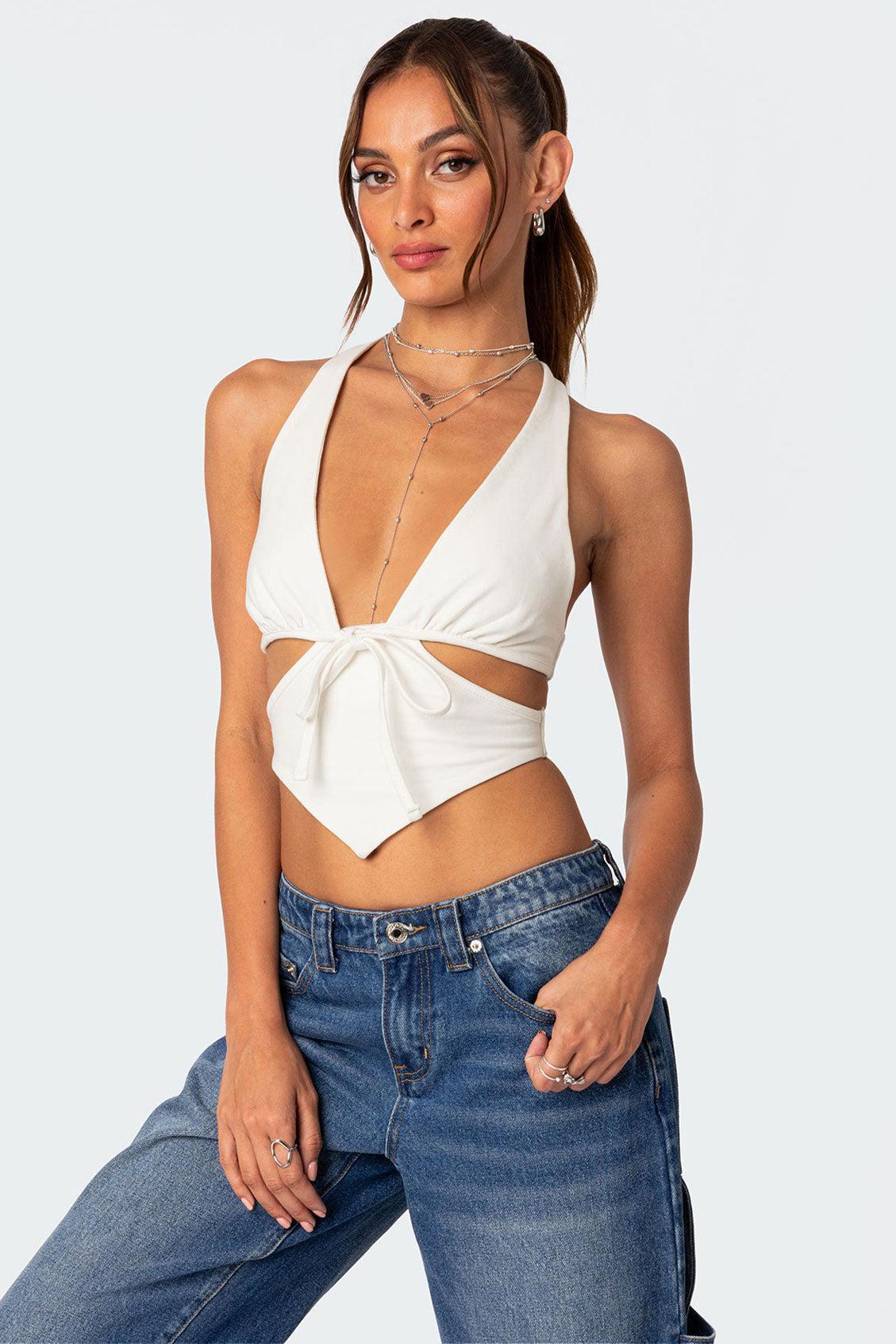 Cady Tie Front Cut Out Top product image