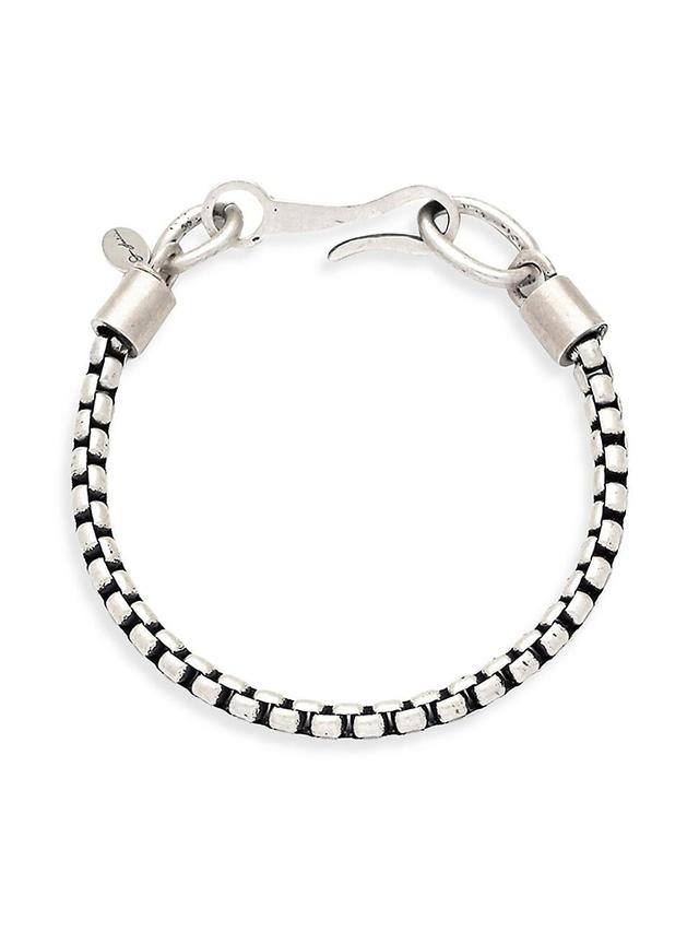 Mens Sterling Silver Box Chain Bracelet Product Image