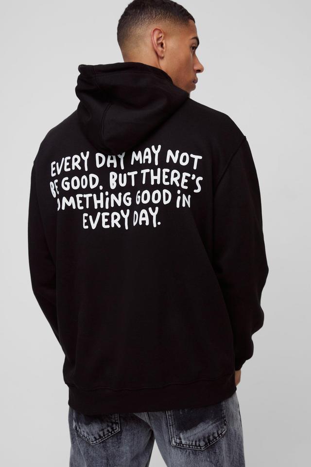 Oversized Everyday Text Graphic Hoodie | boohooMAN USA Product Image