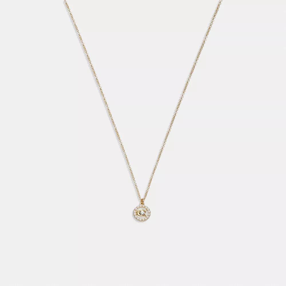 Signature Crystal Pearl Pendant Necklace Product Image