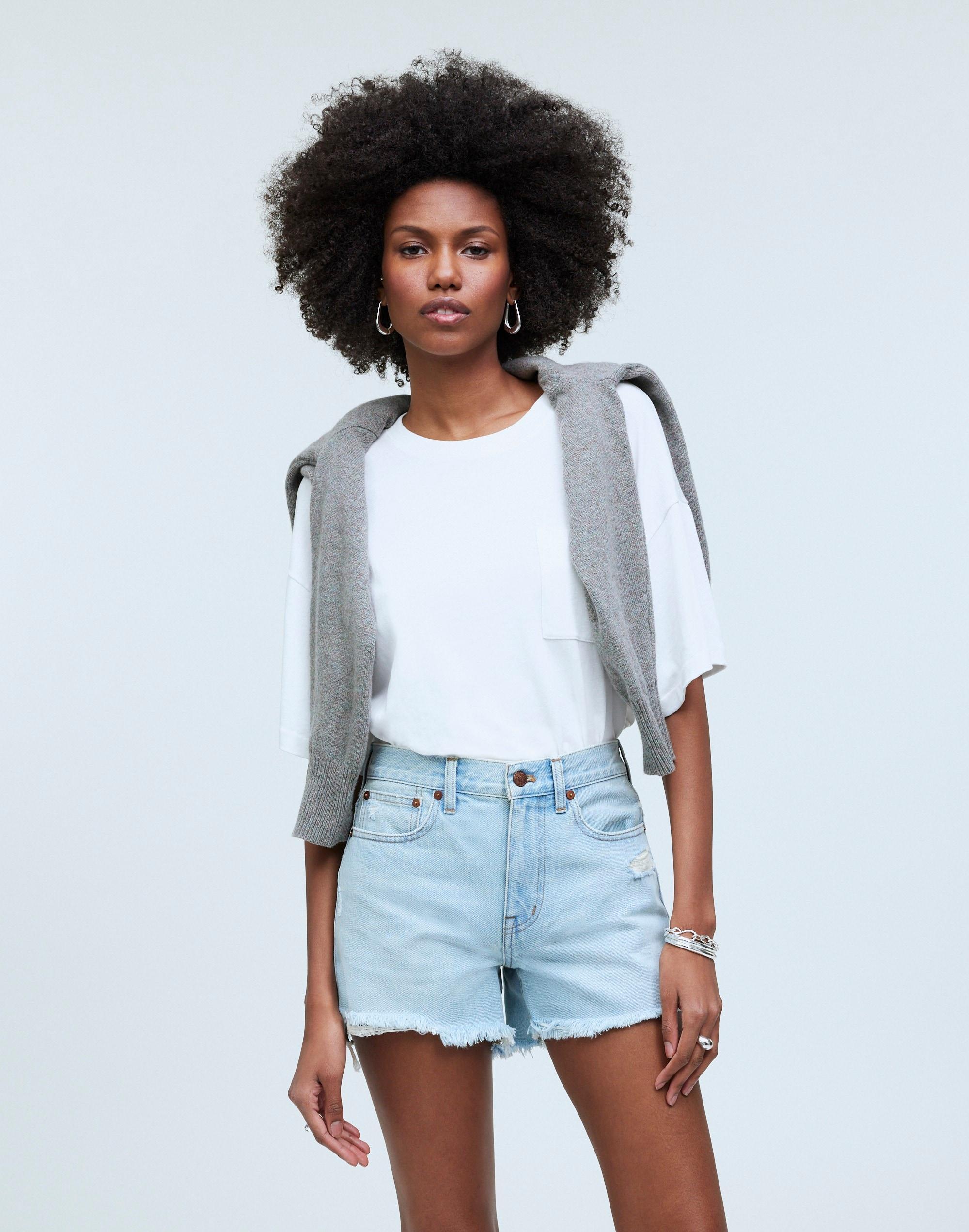 Relaxed Mid-Length Denim Shorts in Wengler Wash: Step-Hem Edition Product Image