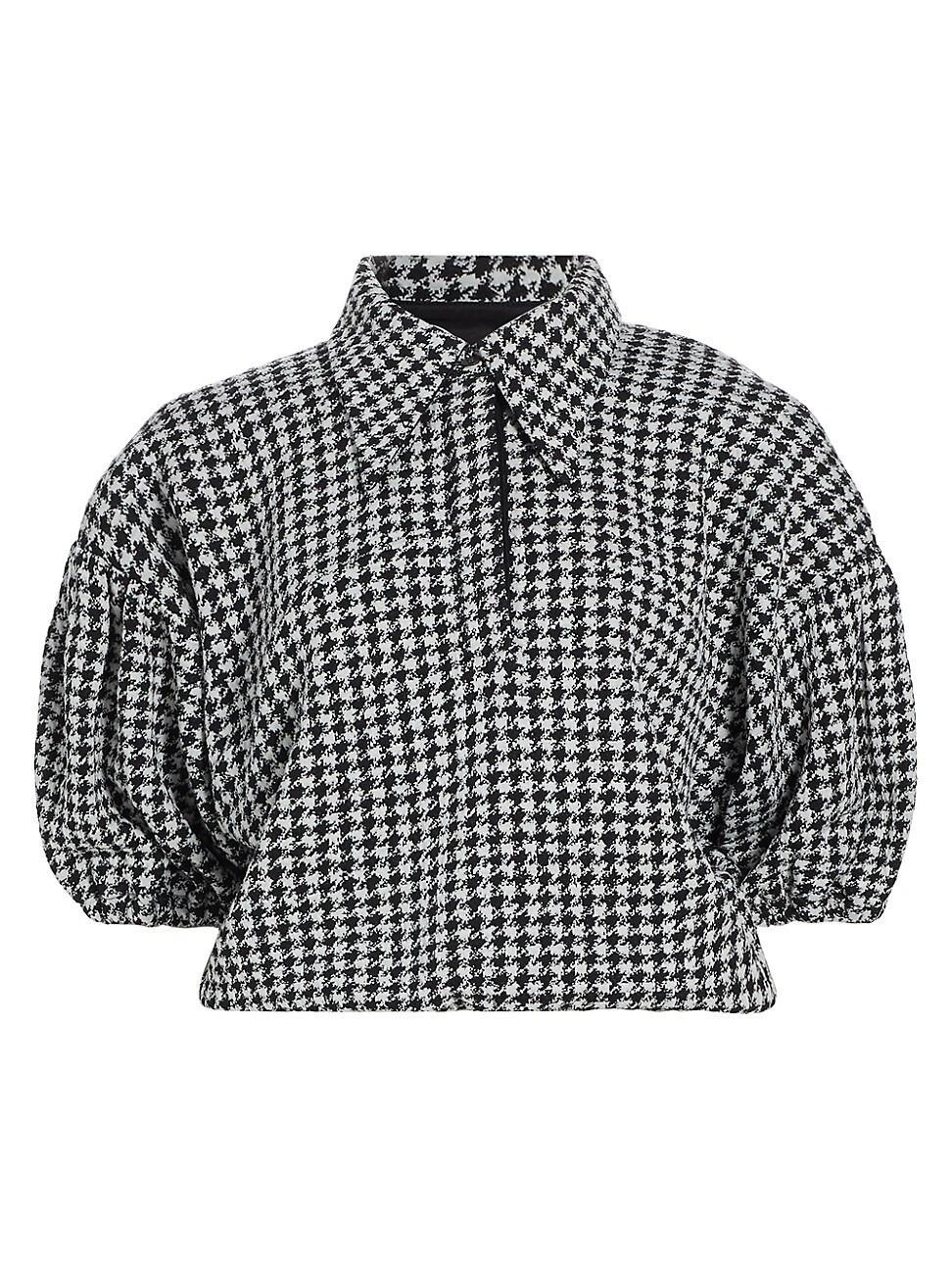 Womens Alberta Houndstooth Jacquard Polo Blouse Product Image