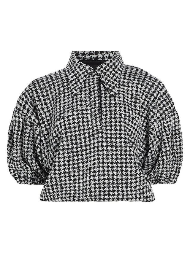 Womens Alberta Houndstooth Jacquard Polo Blouse Product Image