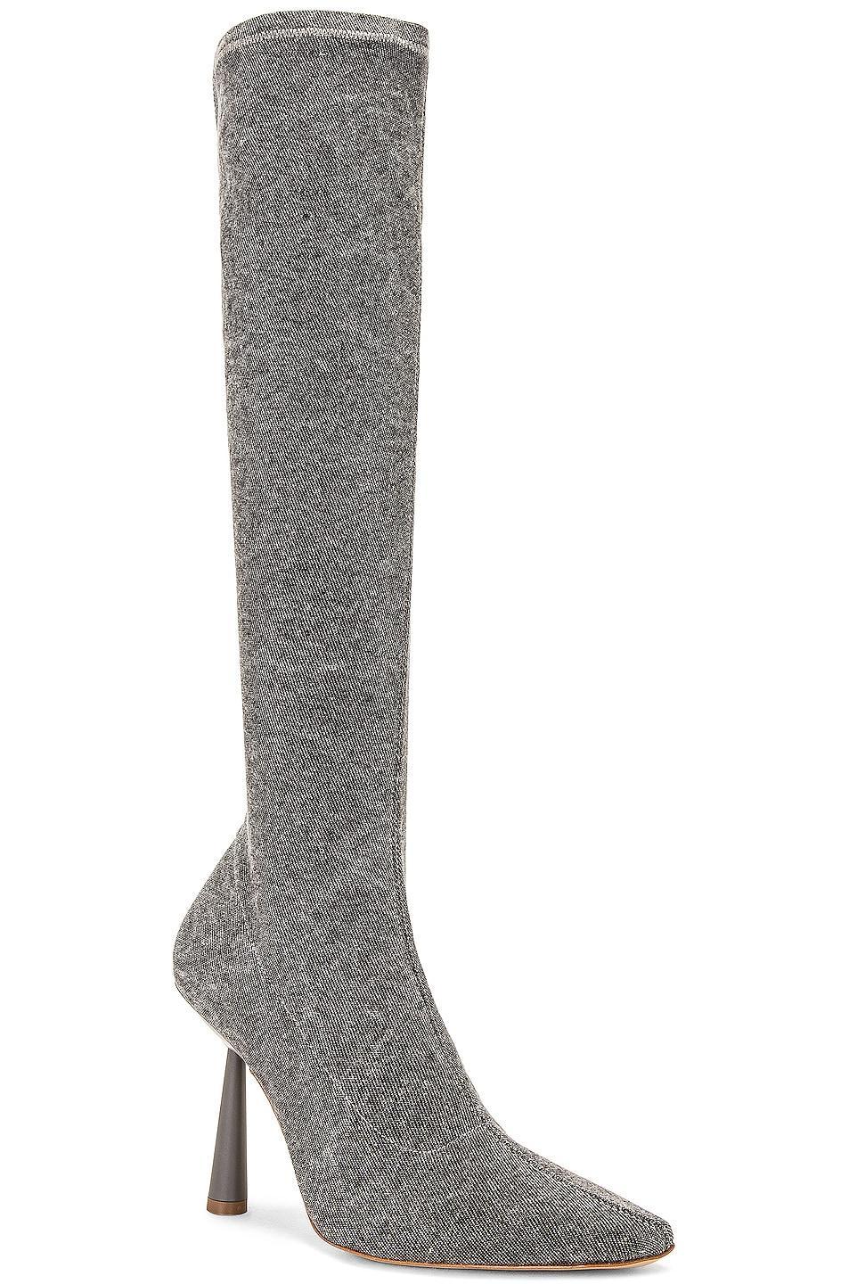 GIA BORGHINI X RHW Knee High Boot in Grey Product Image