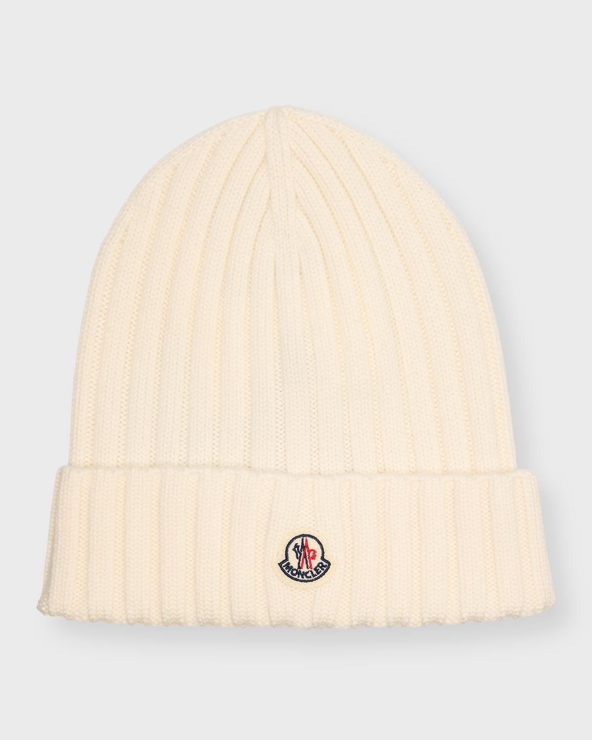 Womens Wool Ribbed Knit Logo Beanie product image