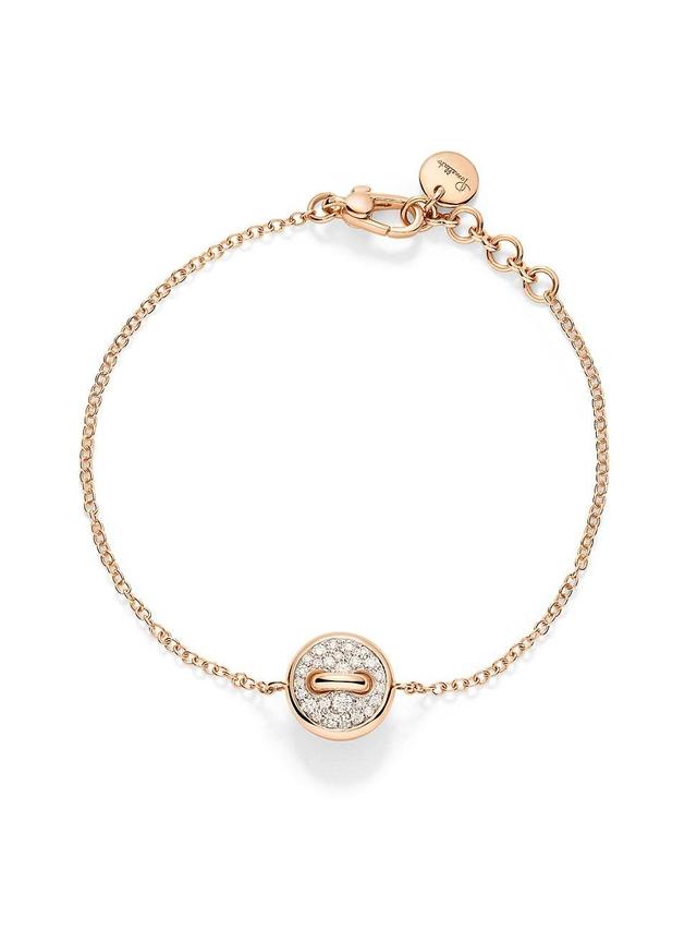 Womens Pom Pom Dot 18K Rose Gold & 0.30 TCW Diamond Button Bracelet Product Image