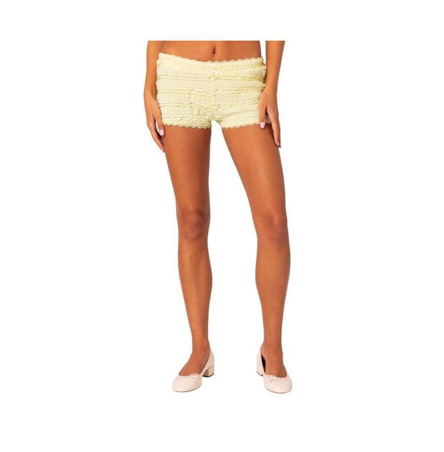 Edikted Womens Lucy Ruffled Lace Shorts Product Image