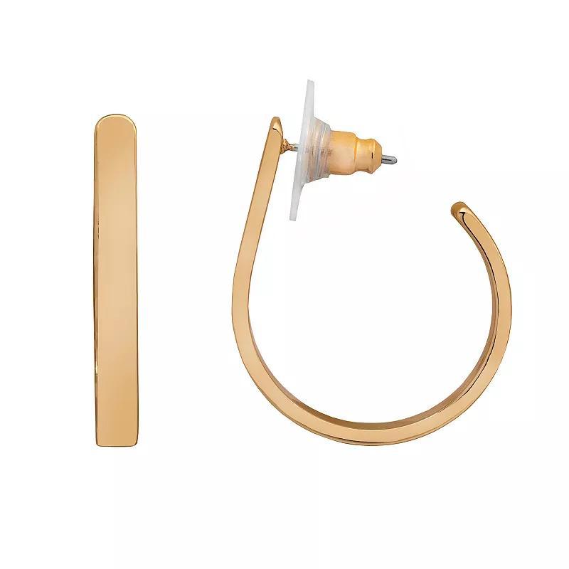 Emberly Gold Tone Hook C-Hoop Earrings, Womens, None Product Image