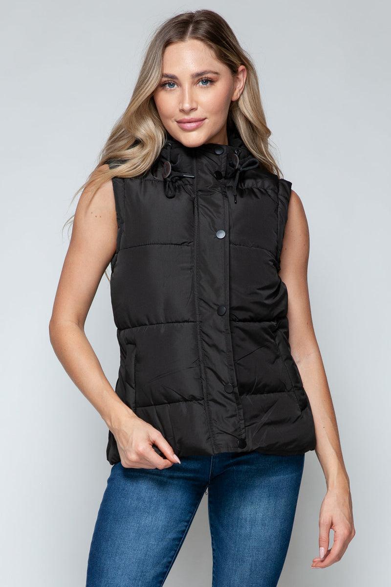 Snobbish Snap and Zip Closure Hooded Vest product image