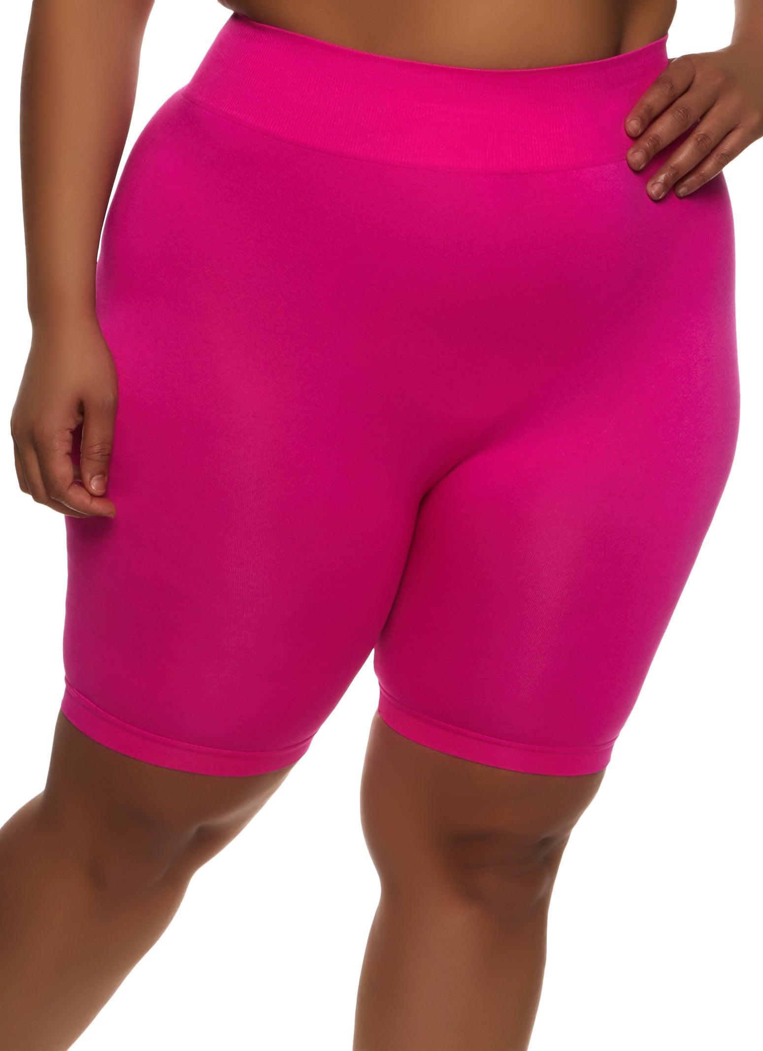 Womens Plus Size High Waist Seamless Bike Shorts Product Image