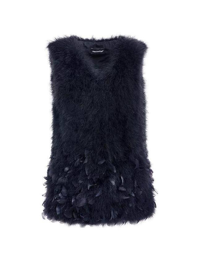 Womens Long Feather Vest Product Image