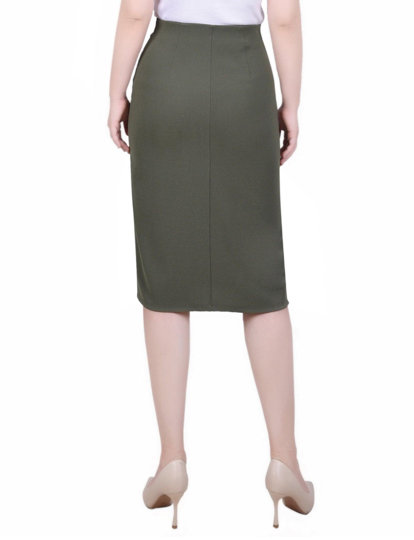 NY Collection Slim Belted Scuba Crepe Skirt - Petite Product Image