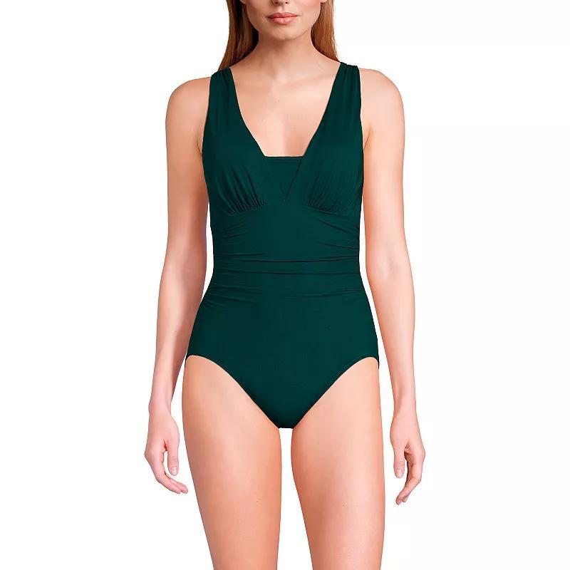 Womens Lands End SlenderSuit Grecian Tummy Control Chlorine Resistant One Piece Swimsuit Product Image