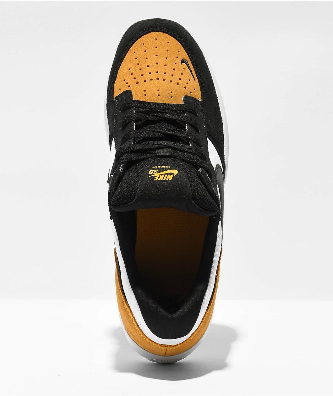 Nike SB Force 58 Gold, Black & White Skate Shoes Product Image