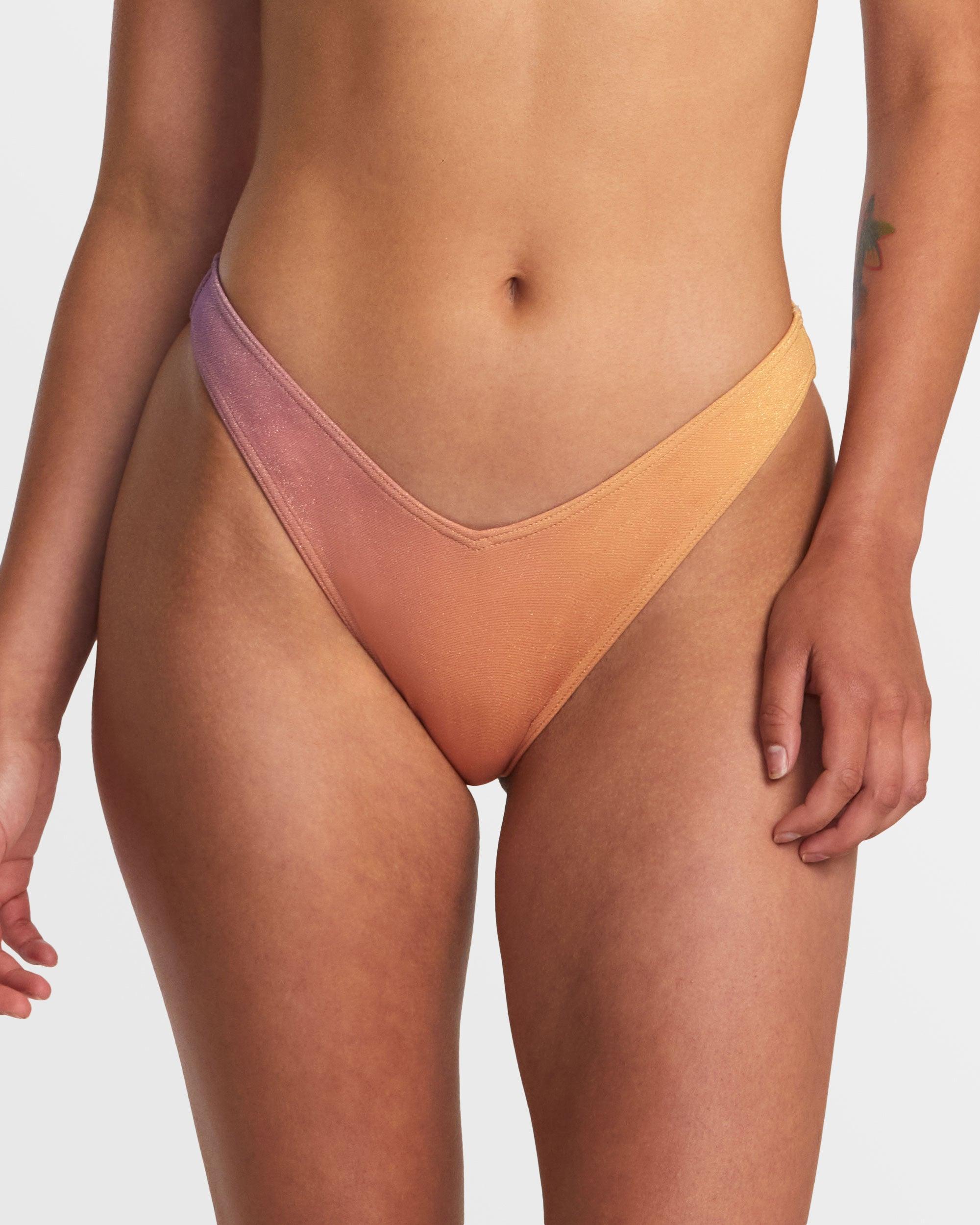 Golden High Leg French Bikini Bottoms - Multi Product Image