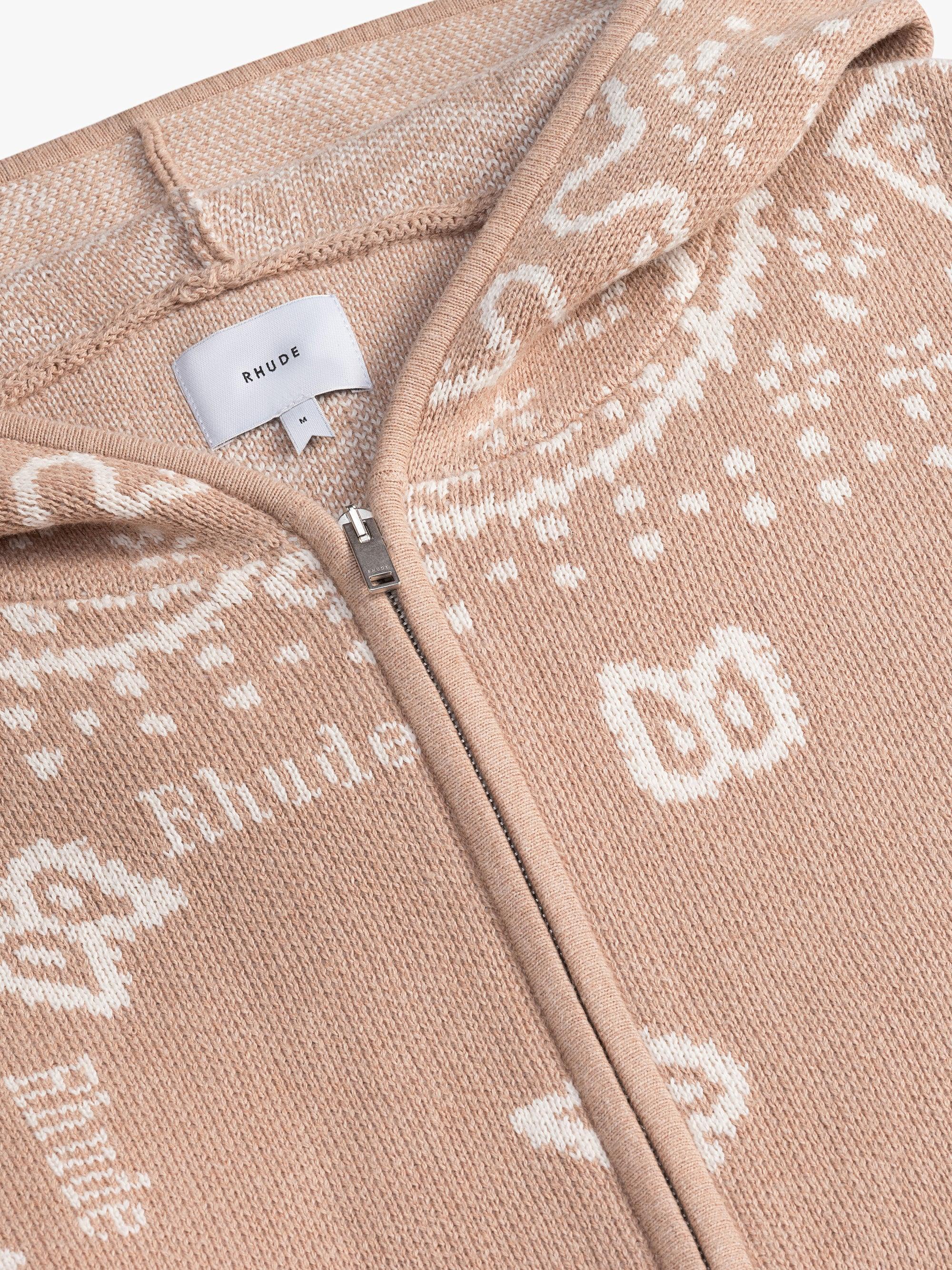 RHUDE BANDANA KNIT ZIP-UP Male Product Image