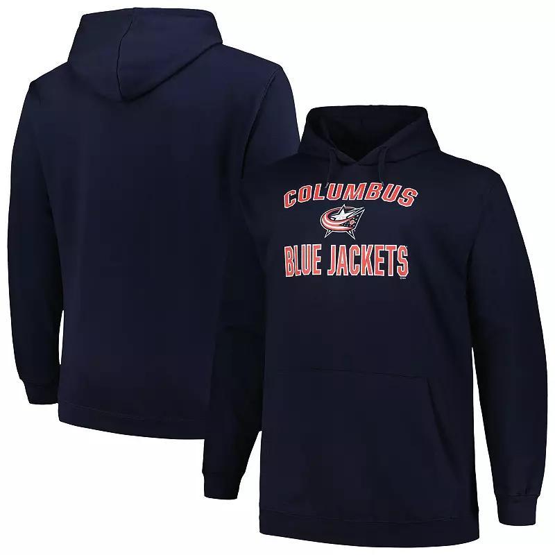 Mens Profile Columbus Blue Jackets Big & Tall Arch Over Logo Pullover Hoodie Product Image