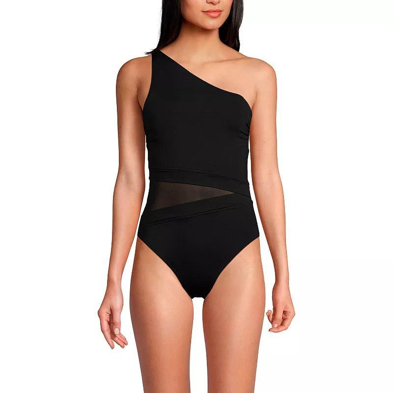 Womens Lands End One Shoulder One-Piece Swimsuit Product Image