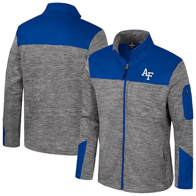 Mens Colosseum Gray/Royal Air Force Falcons Guard Full-Zip Jacket Product Image