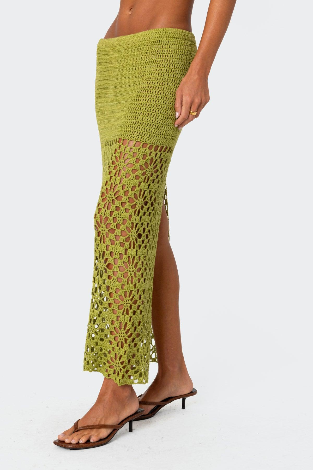 Ida Back Slit Crochet Maxi Skirt Product Image