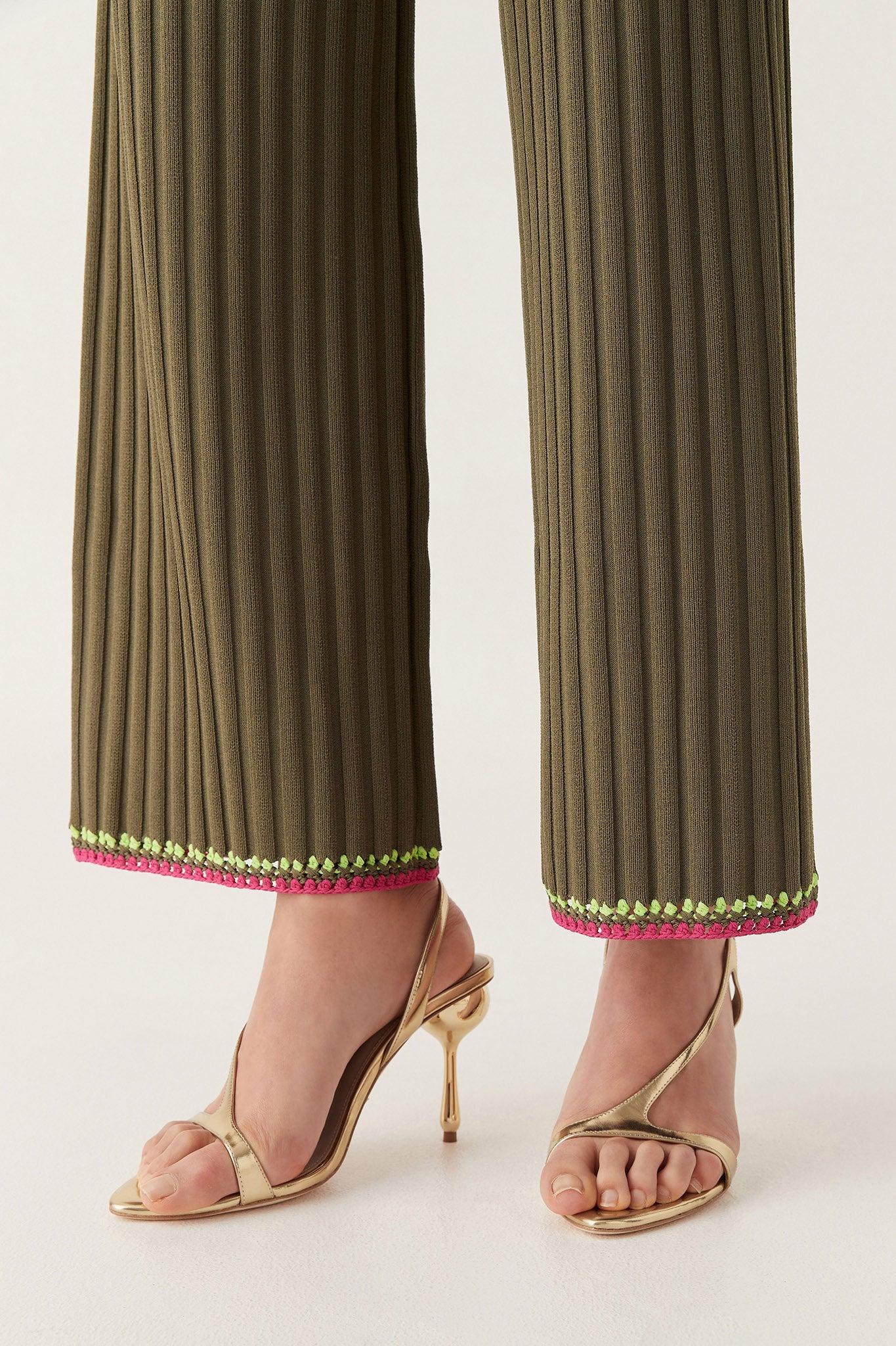 Tazia Crochet Edge Knit Pants Product Image