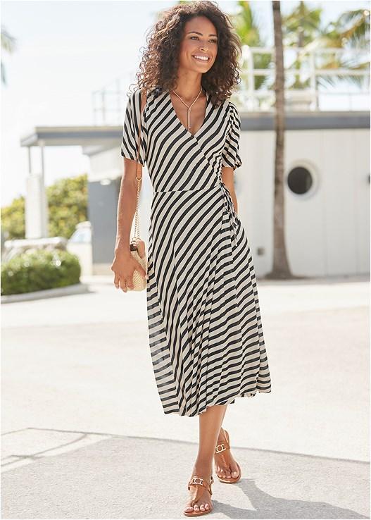 Faux Wrap Midi Dress Product Image