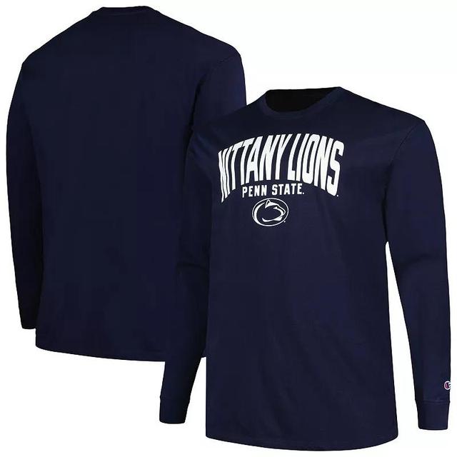 Mens Champion Penn State Nittany Lions Big & Tall Arch Long Sleeve T-Shirt Blue Product Image