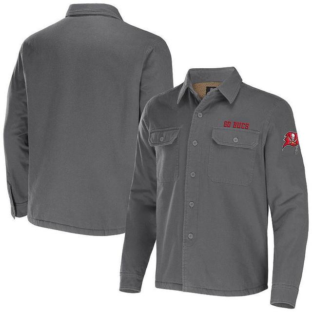 Mens NFL x Darius Rucker Collection by Fanatics Pewter Tampa Bay Buccaneers Canvas Button-Up Shirt Jacket Product Image