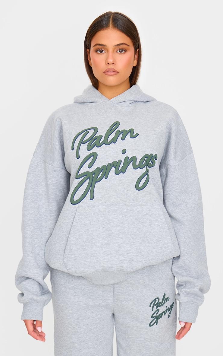 Ash Grey Palm Springs Print Oversized Hoodie product image