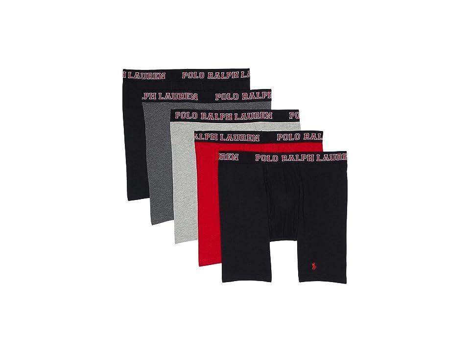 Polo Ralph Lauren Classic Fit Breathable Mesh Boxer Brief 5 Pack (Polo Black/RL 2000 Red/Andover Heather/Charcoal Heather/Black) Men's Underwear Product Image