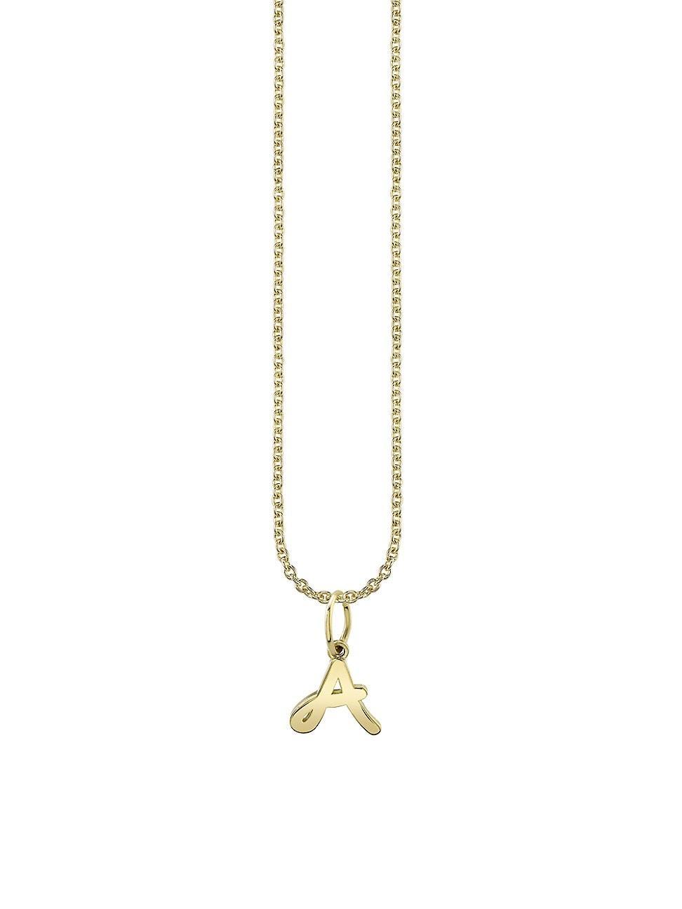 Womens Pure 14K Yellow Gold Initial Pendant Necklace Product Image