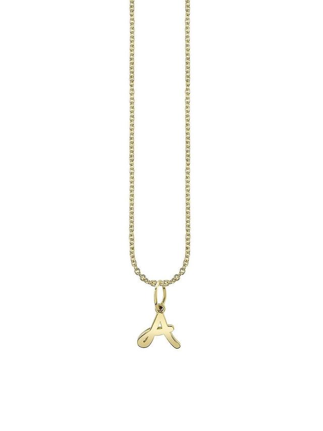 Womens Pure 14K Yellow Gold Initial Pendant Necklace Product Image