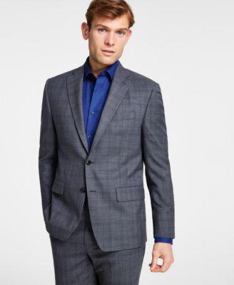 Michael Kors Mens Classic-Fit Wool Stretch Suit Separate Jacket - Grey Product Image