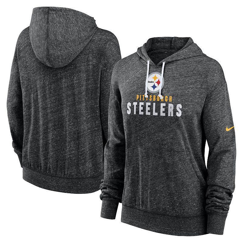 Womens Nike Black Pittsburgh Steelers Plus Size Gym Vintage-Like Pullover Hoodie Product Image