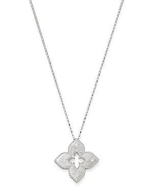 Womens Petite Venetian 18K White Gold & Diamond Pendant Necklace Product Image