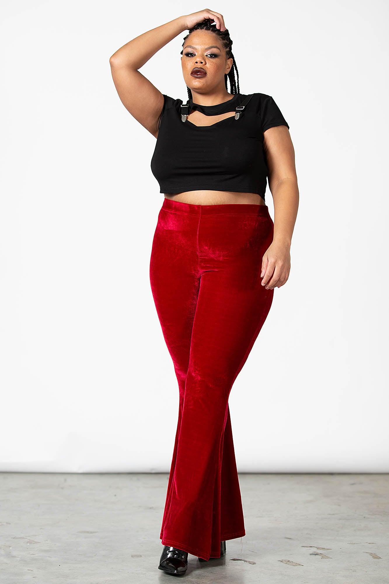 Moondance Velvet Bell Bottoms [RUBY] [PLUS] Female Product Image