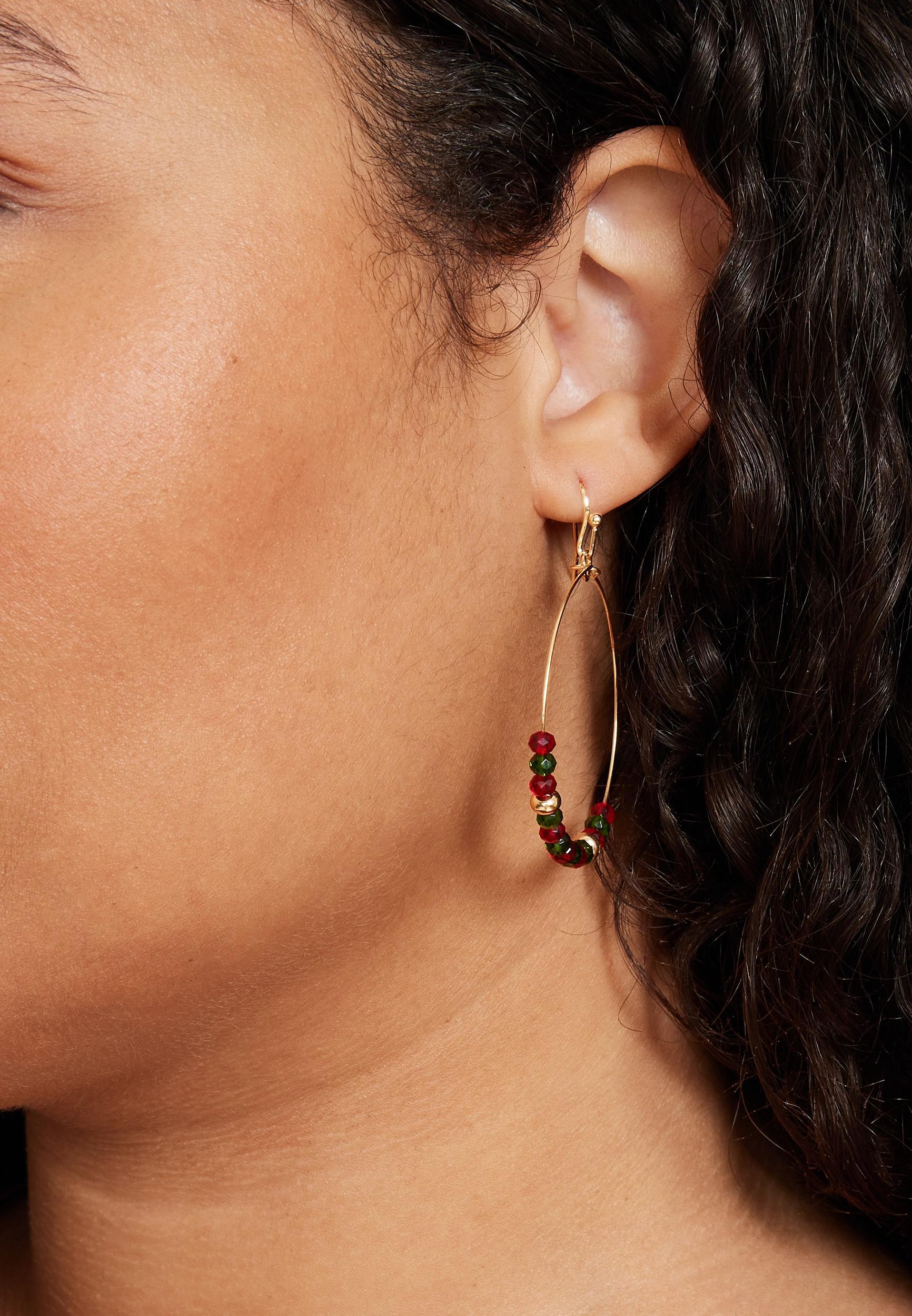 Beaded Hoop Earrings Product Image