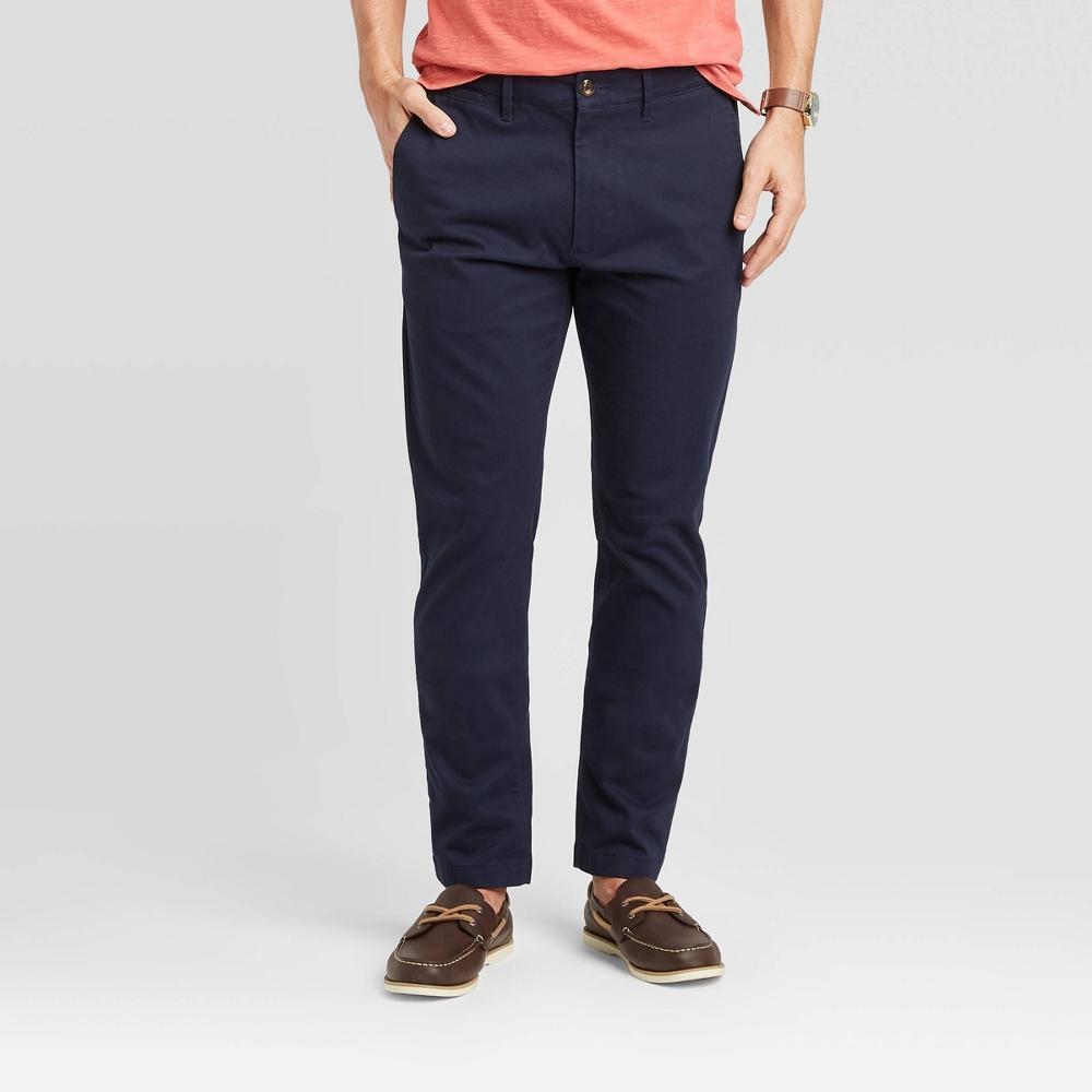 Mens Every Wear Slim Fit Chino Pants - Goodfellow & Co Blue 36x34 Product Image