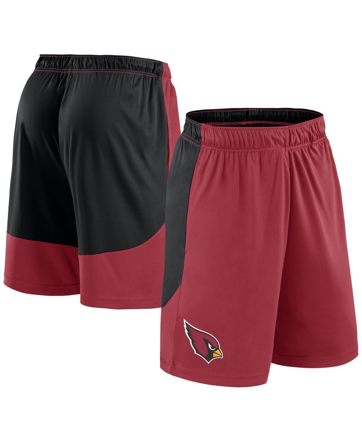 Fanatics Mens Cardinal Arizona Cardinals Go Hard Shorts - Cardinal, Black Product Image