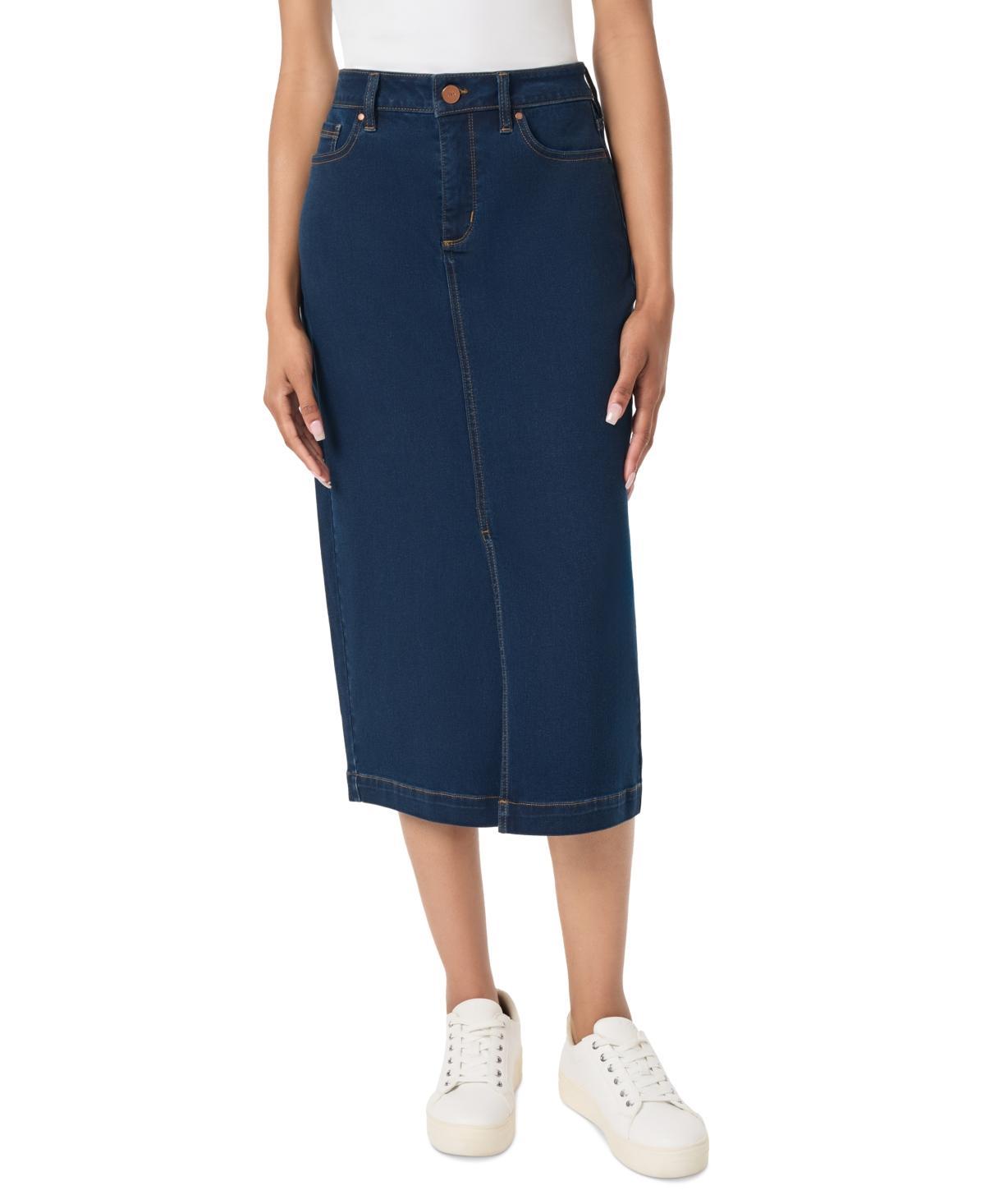 Jones New York Womens Denim Midi Pencil Skirt product image