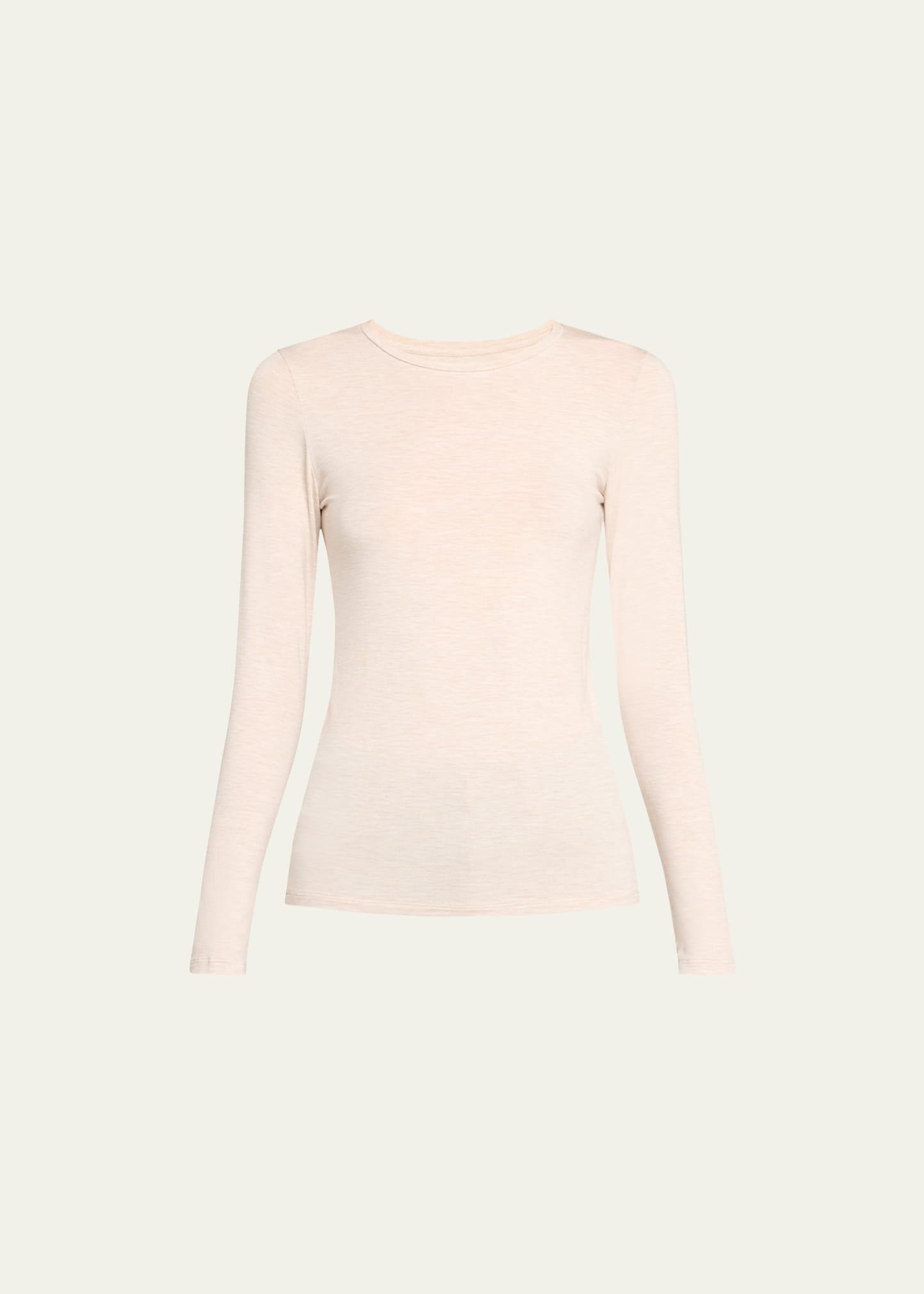 Womens Soft Touch Crewneck Long-Sleeve Top Product Image