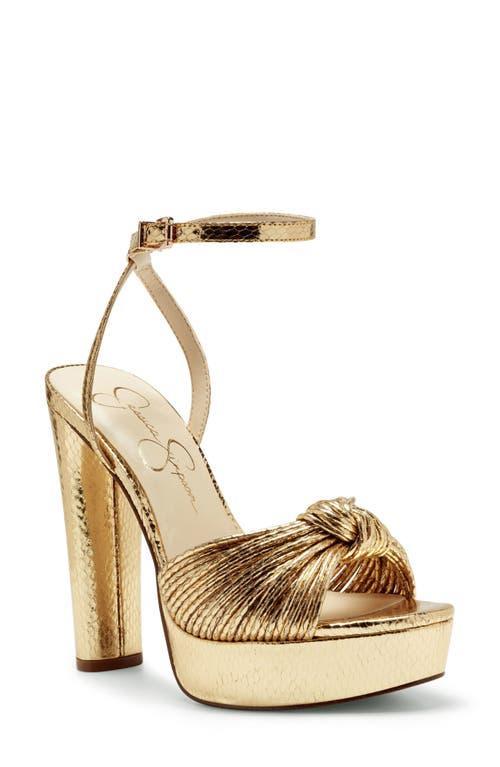 Jessica Simpson Immie Ankle Strap Embossed Platform Dress Sandals Product Image