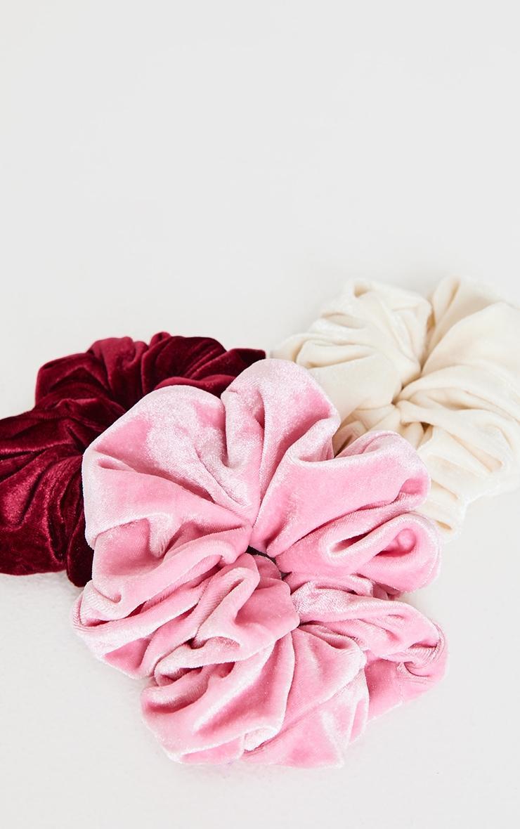 Pink Tonal 3 Pack Velvet Scrunchies Product Image