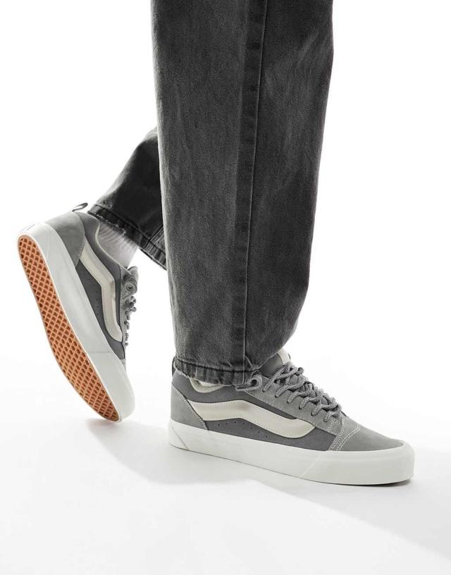 Vans Knu Skool sneakers with lace interest in gray and cream Product Image