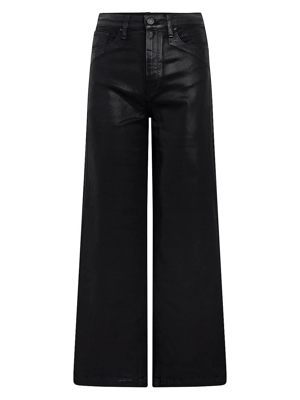 Womens Jodie Coated-Denim High-Rise Wide-Leg Jeans product image