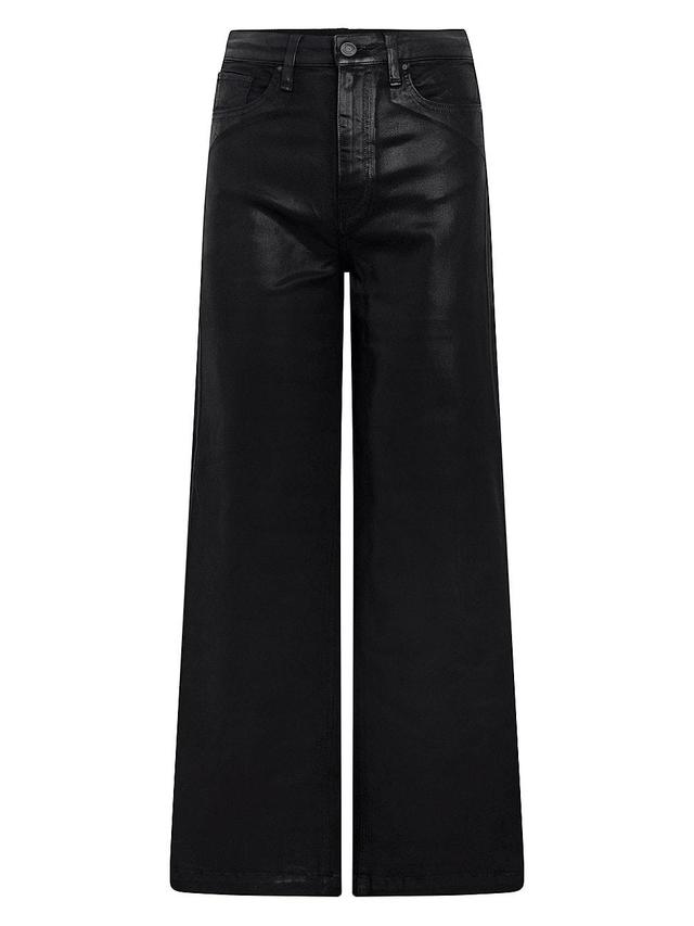 Womens Jodie Coated-Denim High-Rise Wide-Leg Jeans Product Image