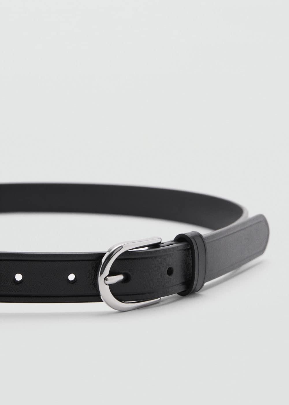 MANGO MAN - 100% leather belt blackMen Product Image