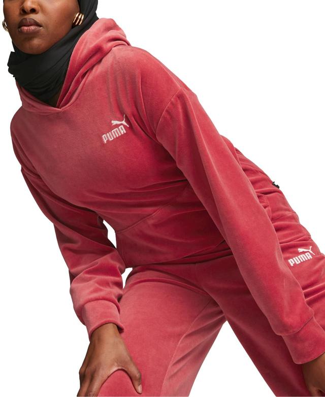 PUMA Essentials Elevated Velour Pullover Hoodie (Astro ) Women's Clothing Product Image