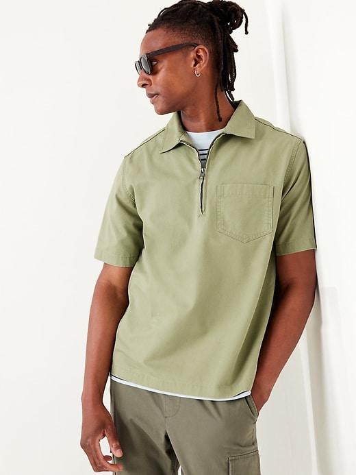 Quarter-Zip Workwear Shirt Product Image